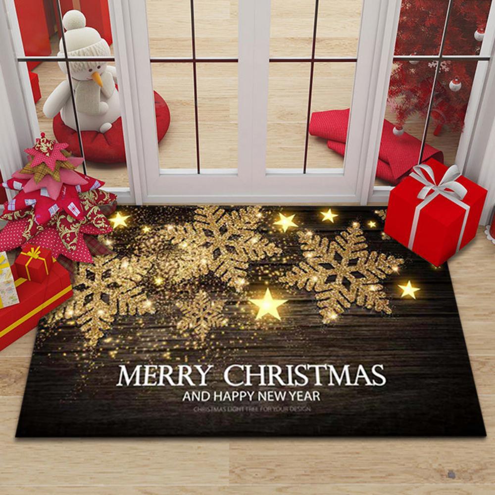 Merry Santa Holiday Design Doormat Durable Foot Mat for Festive Home Decor Hall Kitchen Living Room Bedroom Entry Mat