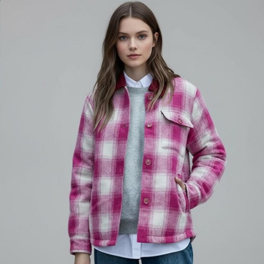 Elua Women Cashmere Blended Padding Check Coat 4 Types 1 Pick