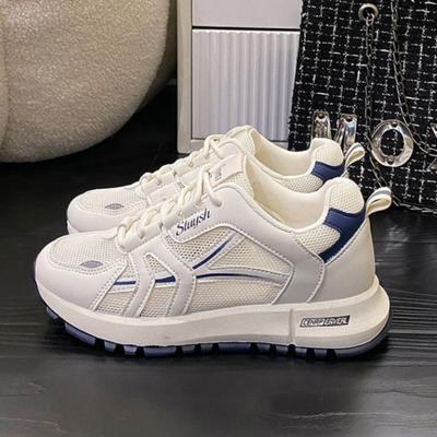 Летние кроссовки на толстой подошве для женщин, дышащие и удобные повседневные туфли на плоской подошве для ходьбы Schuhe Damen Sommer