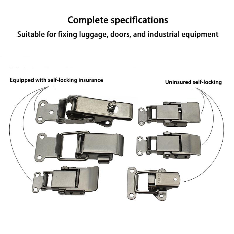 Thickened 304 Stainless Steel Buckle Box Lock with Safety Self-Locking - Durable Accessory for Secure Box Closure