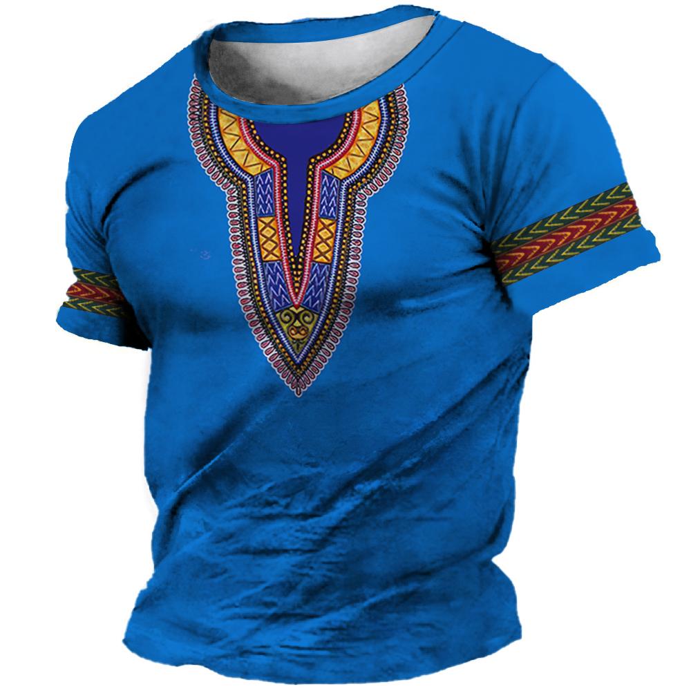 Новая одежда с 3d принтом для мужчин, футболка Дашики, традиционная одежда, одежда с коротким рукавом, повседневная уличная одежда в стиле ретро, ​​винтажный этнический стиль