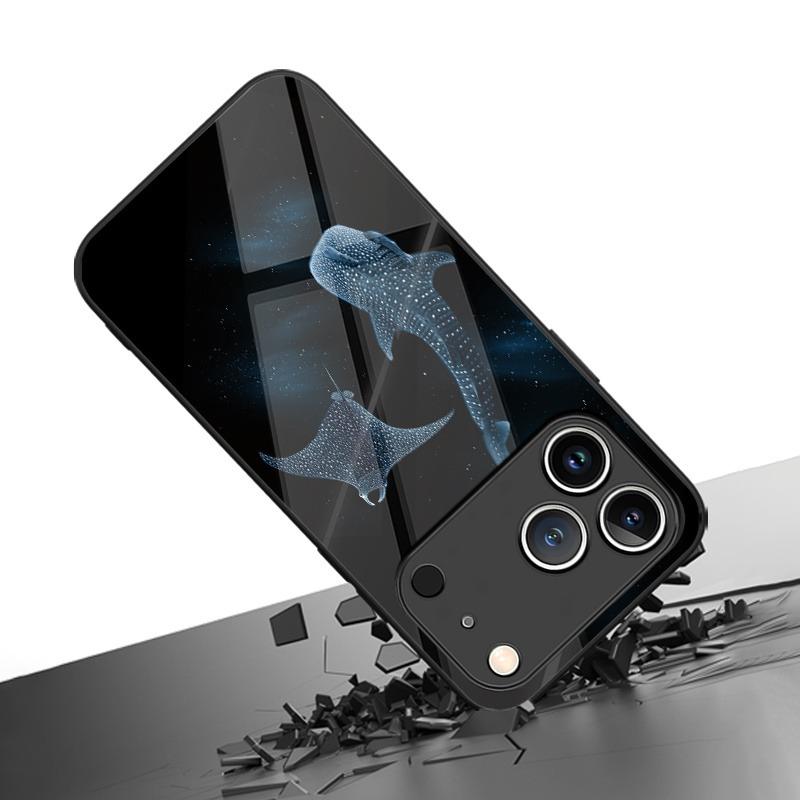 Чехол из закаленного стекла Deep Sea Starry Sky Whale Shark для Samsung Galaxy S26 S25 S24 S23 Ultra Plus FE Ударопрочный чехол
