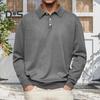 Мужская рубашка весна-осень с отложным воротником на пуговицах, свободный однотонный пуловер с длинными рукавами, повседневный формальный уличный топ для повседневной жизни, вечеринок, путешествий