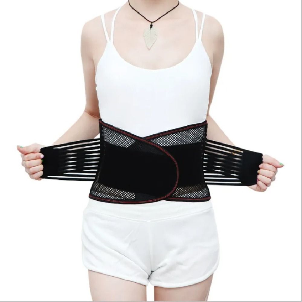 Breathable Back Brace Black Lumbar Support Strap New Waist Trainer Belt  Lumbar Support
