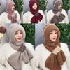 Autumn Winter Wraps Scarf Cap Women Hooded Scarf Trendy Knitted Scarf Hat