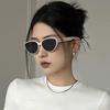 Cat-Eye Sunglasses Ladies Face Small High-Grade Sun Protection Uv Square White Frame Polarized Sunglasses