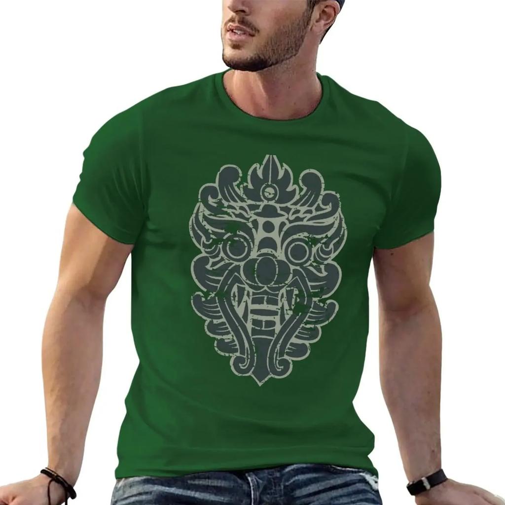 Aztec Mask Face 4 Barong Balinesethai Mask Thai Dragon The Beach Movie Tshirt Oversized T Shirt T Shirts For Unisex Cotton