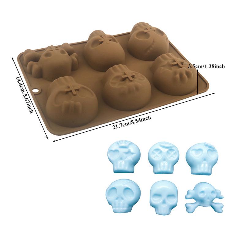 Силиконовая форма для выпечки Хэллоуин Тыква Череп Летучая мышь Шоколад - Один большой Паук, Светло-фиолетовый, Разные стили, Кухонный инструмент для выпечки