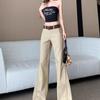 American Style Flare Suit Pants for Women In Spring Design Mid-waist Wide-leg Pants Drooping Versatile Casual Floor Pants