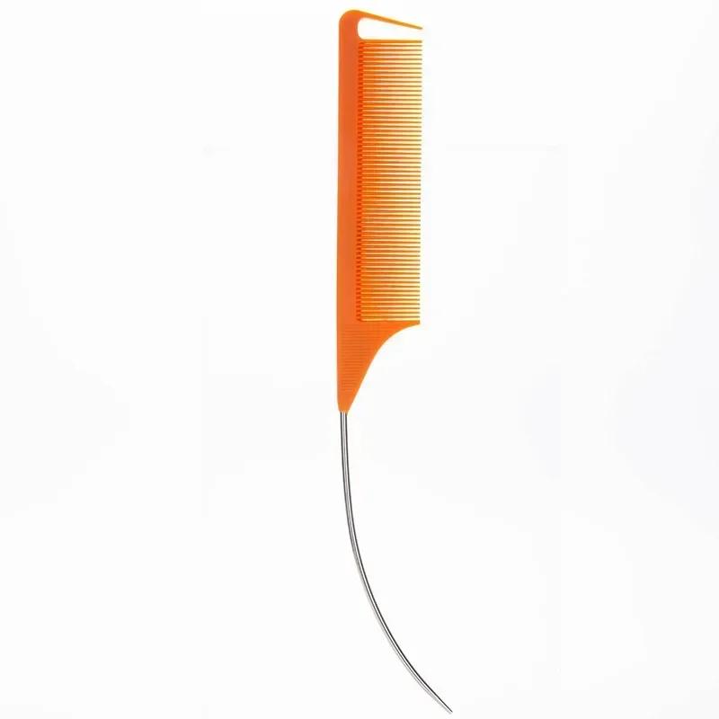 Профессиональная расческа для парикмахерской, пластиковая термостойкая антистатическая расческа для плетения крысиного хвоста, изогнутая расческа для пробора, аксессуары для волос