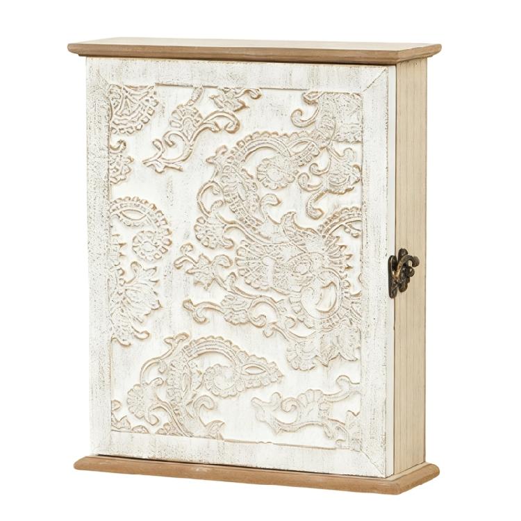 Wooden With Wall Key Cabinet Mail Slot Bucolic Home Organizers Space Saving Design Natural Finish Concealed Storage Compartment For Entryway
