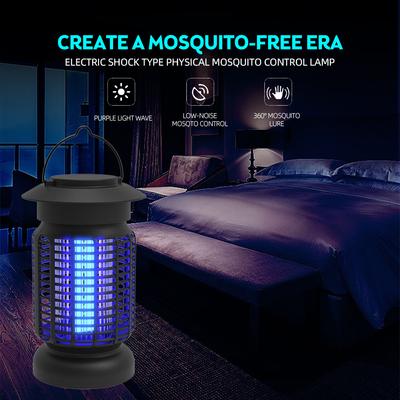 Bug Zapper для улицы и помещения — электрическая ловушка для комаров, 18 Вт, 368 нм, фиолетовый свет, бесшумная мухоловка
