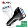 VAORLO 4-портовый USB-адаптер для автомобильного зарядного устройства с кабелем, универсальное автомобильное зарядное устройство QC3.0, автомобильное зарядное устройство для мобильного телефона для iPhone, Samsung, Xiaomi, Huawei