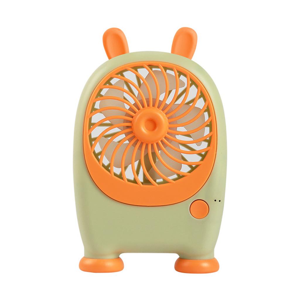 Portable Cute Rabbit Ear Mini Fan Rechargeable USB Type-C Small Desk Fan with 3 Speed Settings and 1 Hour Battery Life for Personal Use