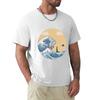 Art 90s Hokusai The Great Seagaming Tshirt Basic Solid Color Short Sleeve Cotton Top