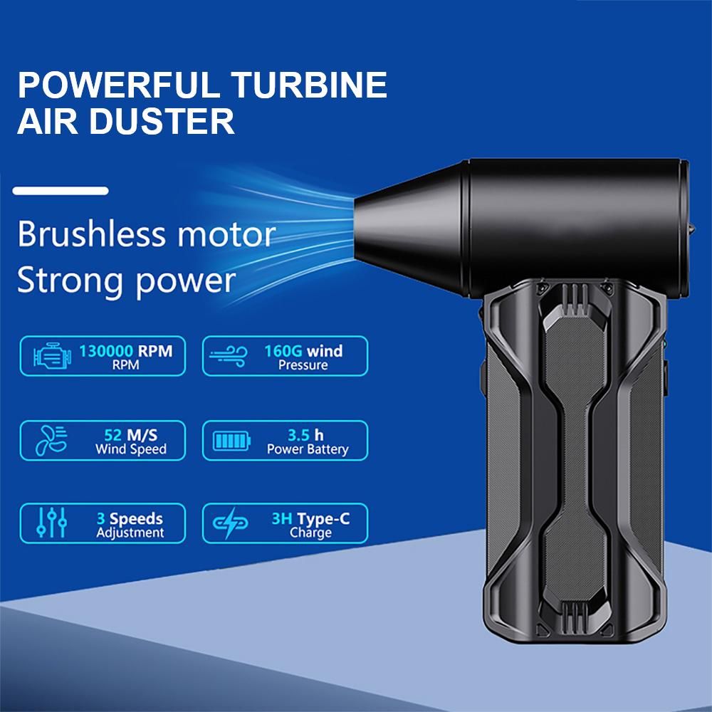 Household Air Cleaner Turbo Jet Fan 130000RPM Strong Blowing BBQ Air Blower With Brush Nozzles Car Fan Air Duster Portable Pump