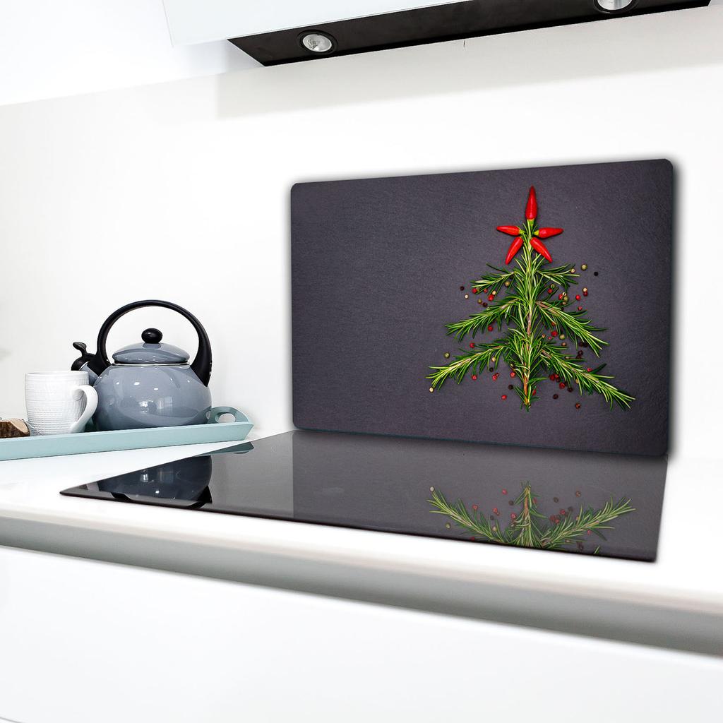 GLASS PROTECTIVE PLATE FOR STOVE 80x52 CHRISTMAS