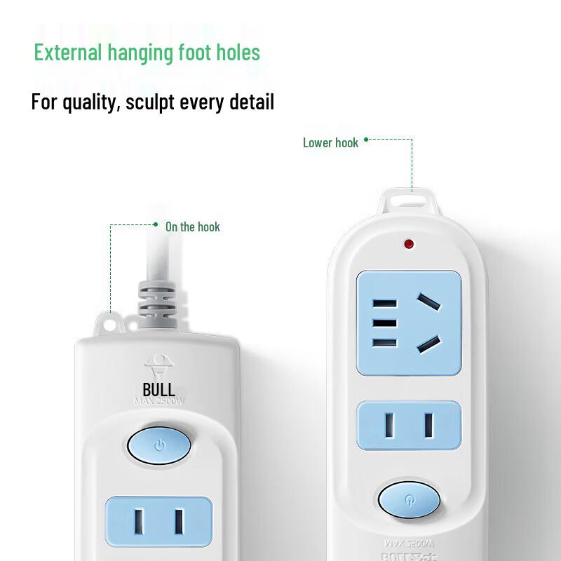 BULL GN-612 2-Outlet Power Strip with Overload Protection