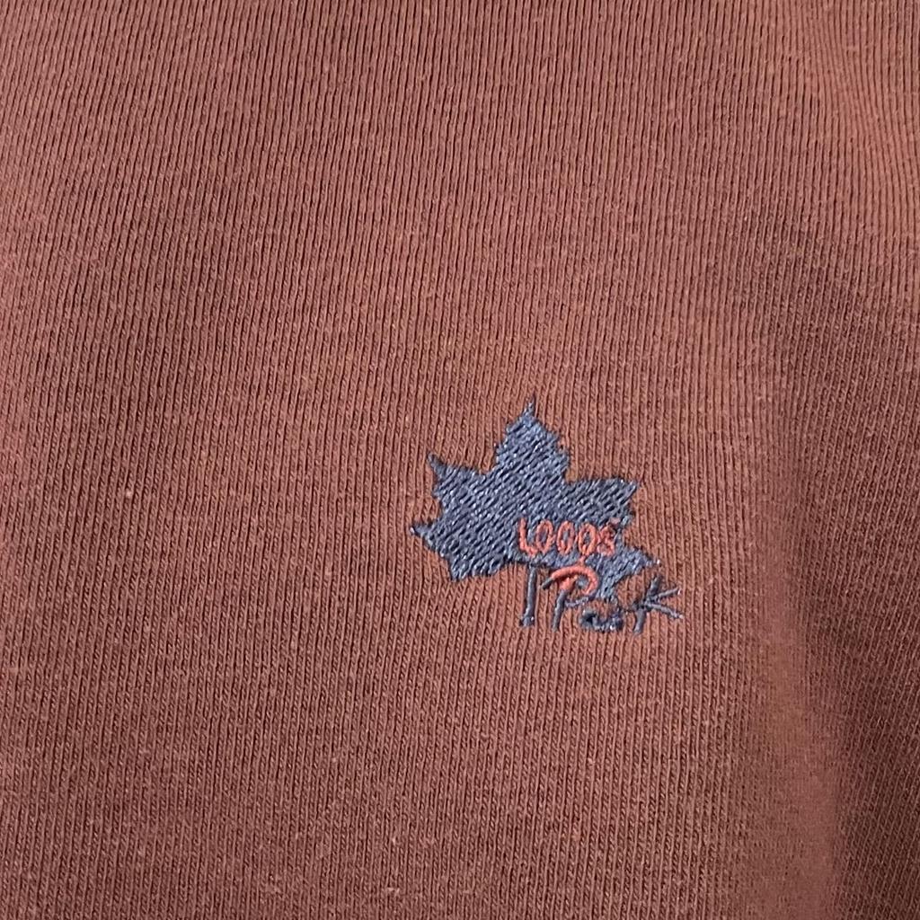 Logo Spark Men's Fleece-Lined Crew Sweatshirt with Embroidered Trim, Light Brown, Size 3L