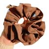 Korean Brown Polka Dot Scrunchie - Elegant High-End Hair Tie for Versatile Bun Hairstyles 2025
