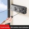 Двойная выдвижная бельевая веревка - Невидимая сушилка без сверления для помещений, балкона/ванной комнаты, стальной трос