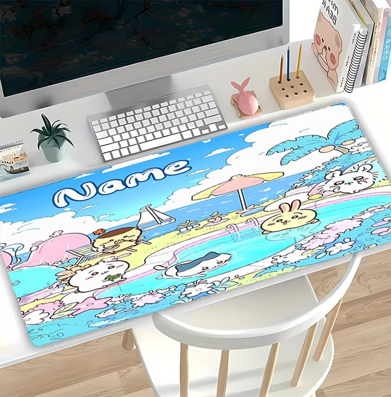 Customizable Name Chiikawa Pattern Gaming Mouse Pad-Non Slip Rubber Base,Perfect Gamers,Esports,Ideal Gift Gaming Enthusiasts