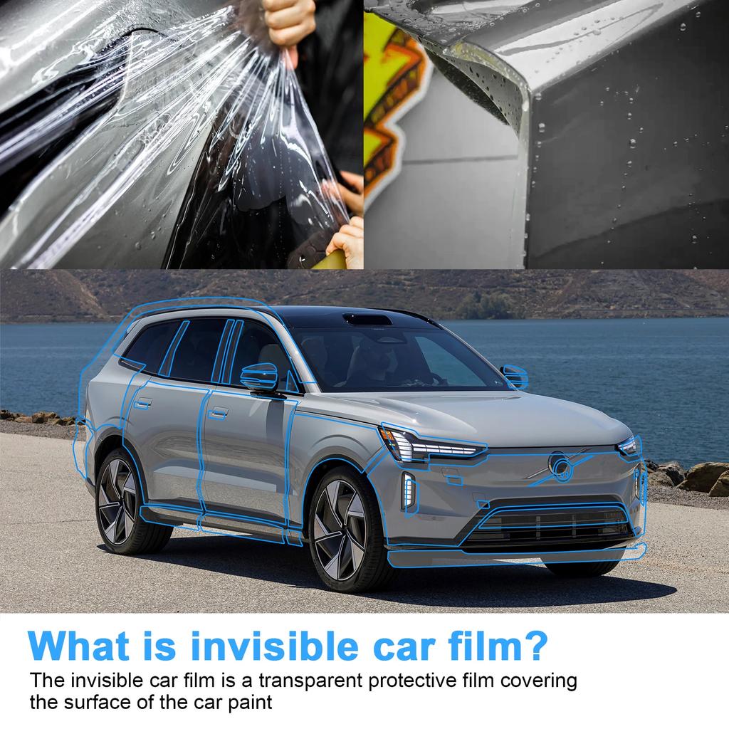 TPU Paint Protective Film for Volvo EX90 2025 Headlight, Rearview Mirror, B Pillars - Anti-Scratch Clear Protection