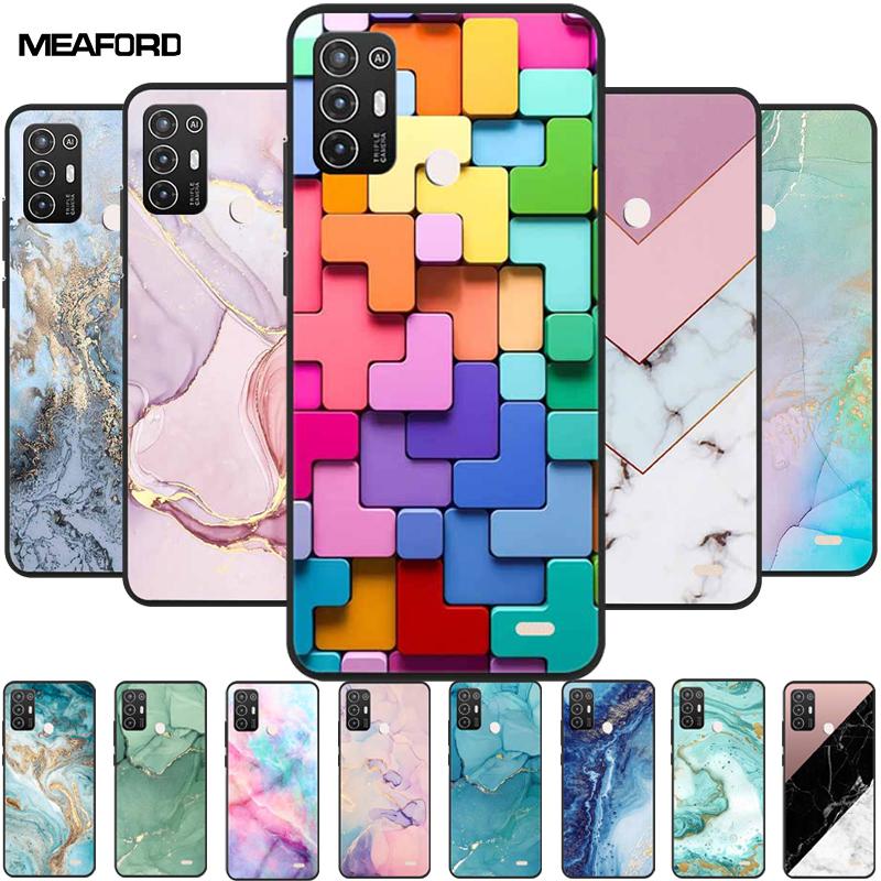 For ZTE Blade A52 / A52 Lite Case A72 4G 5G Marble Soft TPU Silicone Phone Cover for ZTE Blade A52Lite Bumper Shockproof Shell