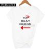 My Best Friend  2Trendy Letter Inha T-shirt, Best Friend's Best Friend's Short-sleeved Top Graphic T Shirts Harajuku
