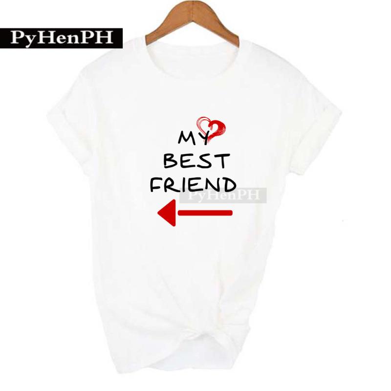 My Best Friend 2Trendy Letter Inha T-shirt, Best Friend's Best Friend's Short-sleeved Top Graphic T Shirts Harajuku