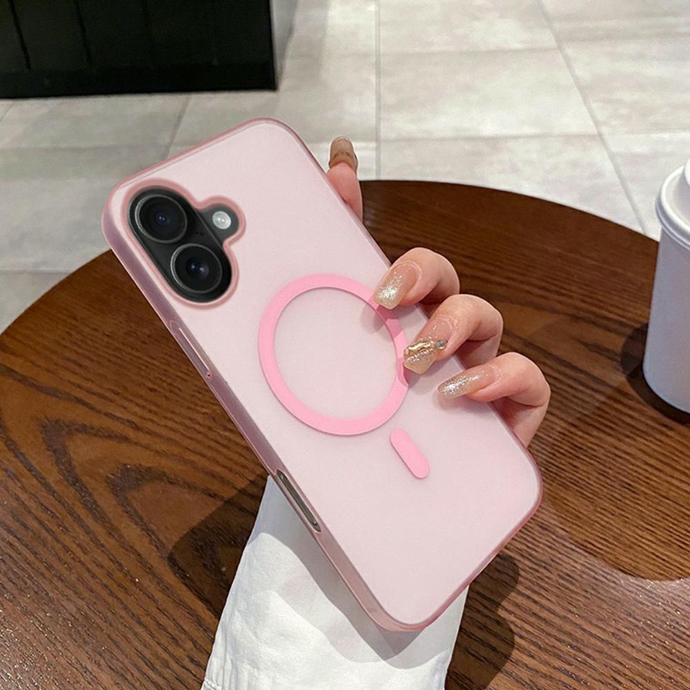 For iPhone 16 Magnetic Case Compatible with MagSafe Frosted PC Phone Cover - Desert Gold