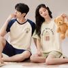 Summer Cartoon Couple Pajama Set: Short-Sleeve, Loose, Breathable Home Wear for Men & Women