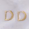 Diamond Studded Letter Earrings for Women's Light Luxury Style Earrings