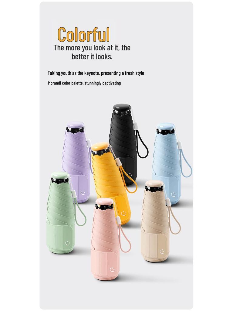 Мини Ультралегкие Капсульные Зонты: Женский солнцезащитный крем и защита от УФ-лучей с индивидуальной рекламой.