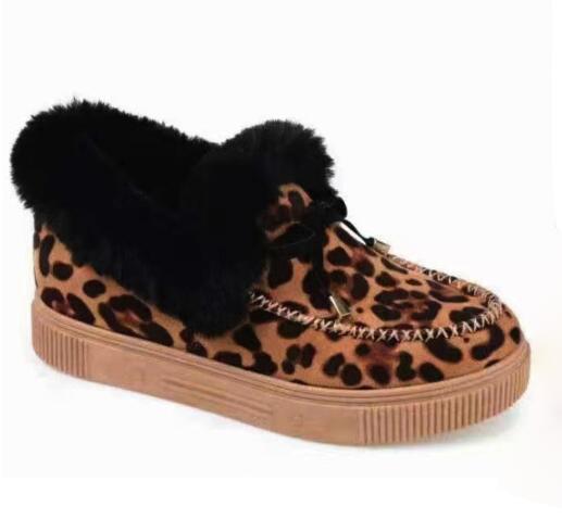 Женские хлопковые туфли зимние с бантом теплые туфли на плоской подошве большого размера меховые туфли большого размера женские туфли C1095