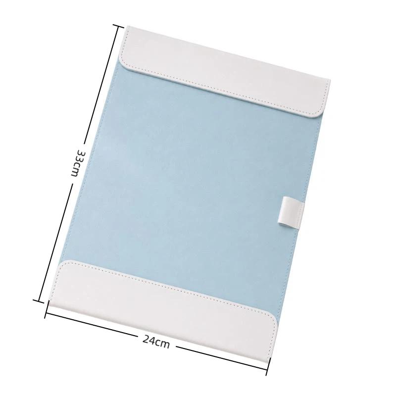 1Pc A4 PU Leather Clipboard Magnetic Buckle Wear Resistant Surface for Architect Site Drawing Design Draft Board