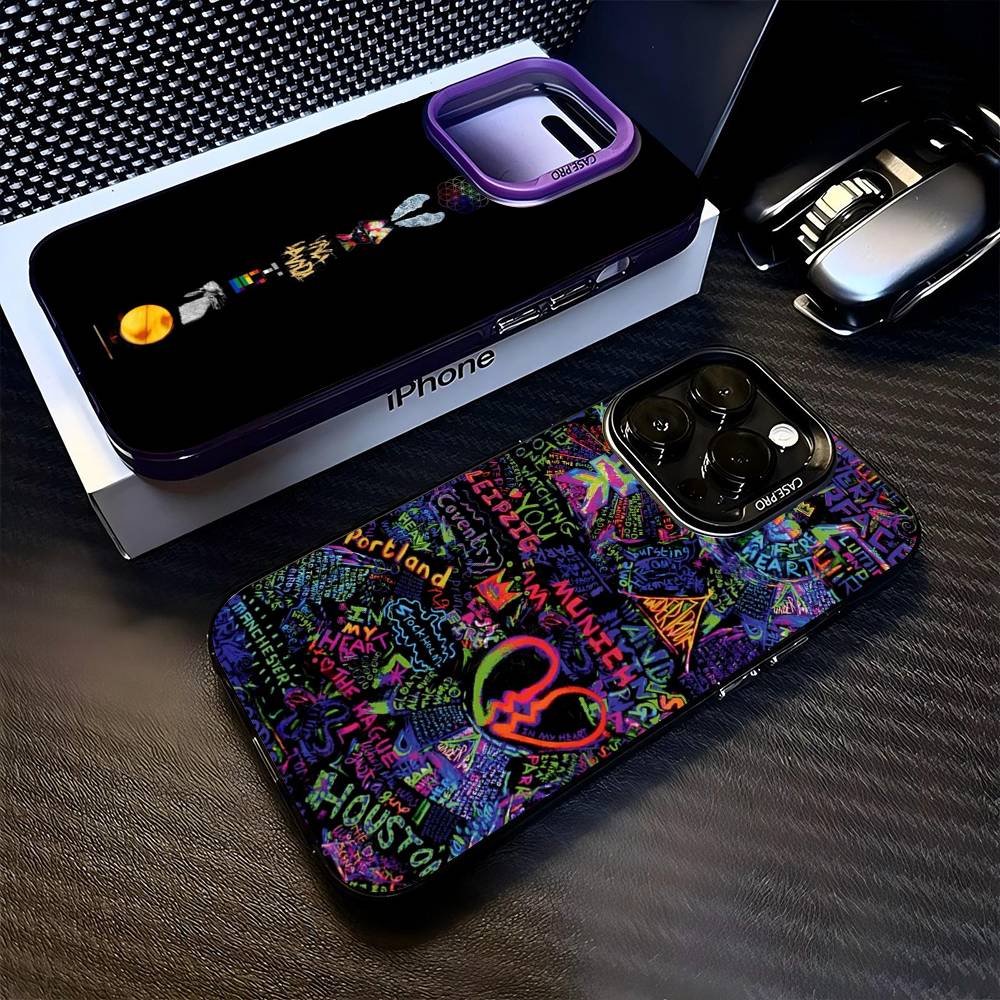 Moon Music Coldplay Band Phone Cases For IPhone 17 16e 15 14 13 12 11 Plus Pro Max ProMax Colorful Covers