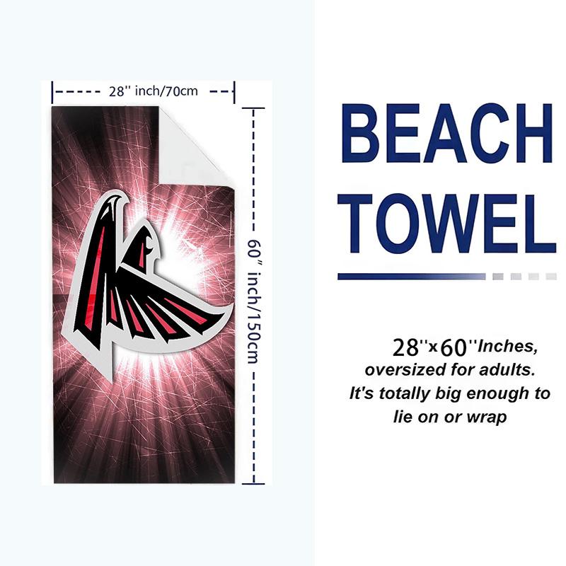 Atlanta Falcons Logo Print Beach Towel, Large Soft Quick Dry Towel for Beach Camping Swimming