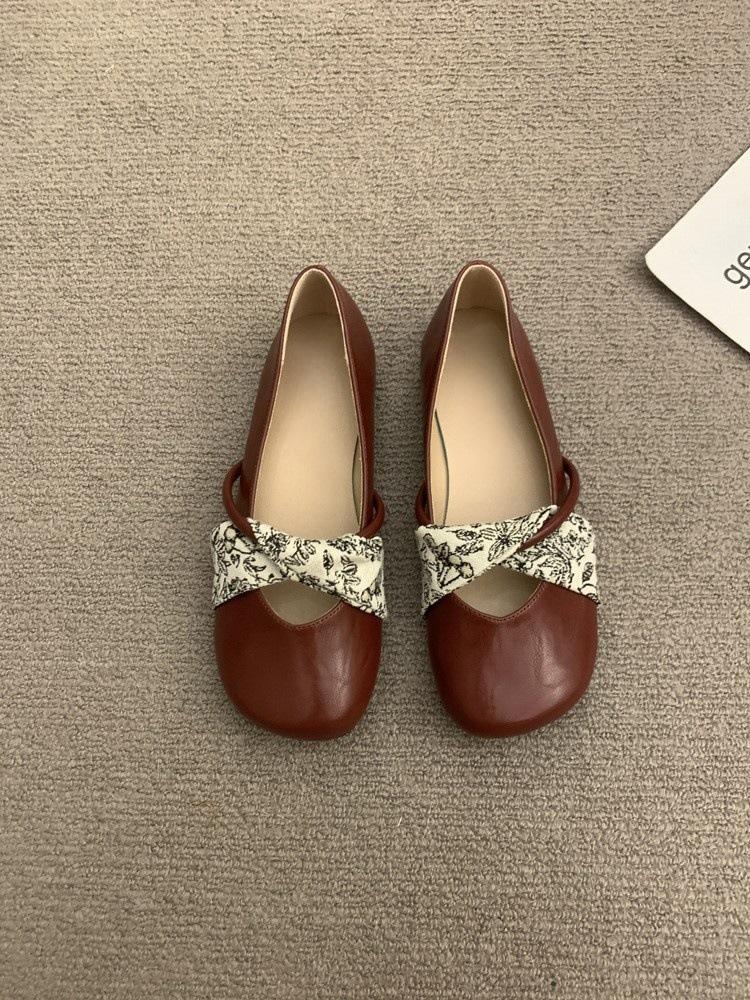 Французские туфли-балетки с круглым носком и плоским дном, женские, новинка 2024 года, французские туфли Doudou для легкого вечернего ветра