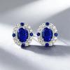 Xian Can Jewelry 2025 Серьги-гвоздики из стерлингового серебра S925 с синими овальными камнями - Элегантная легкая роскошь 6x8 мм