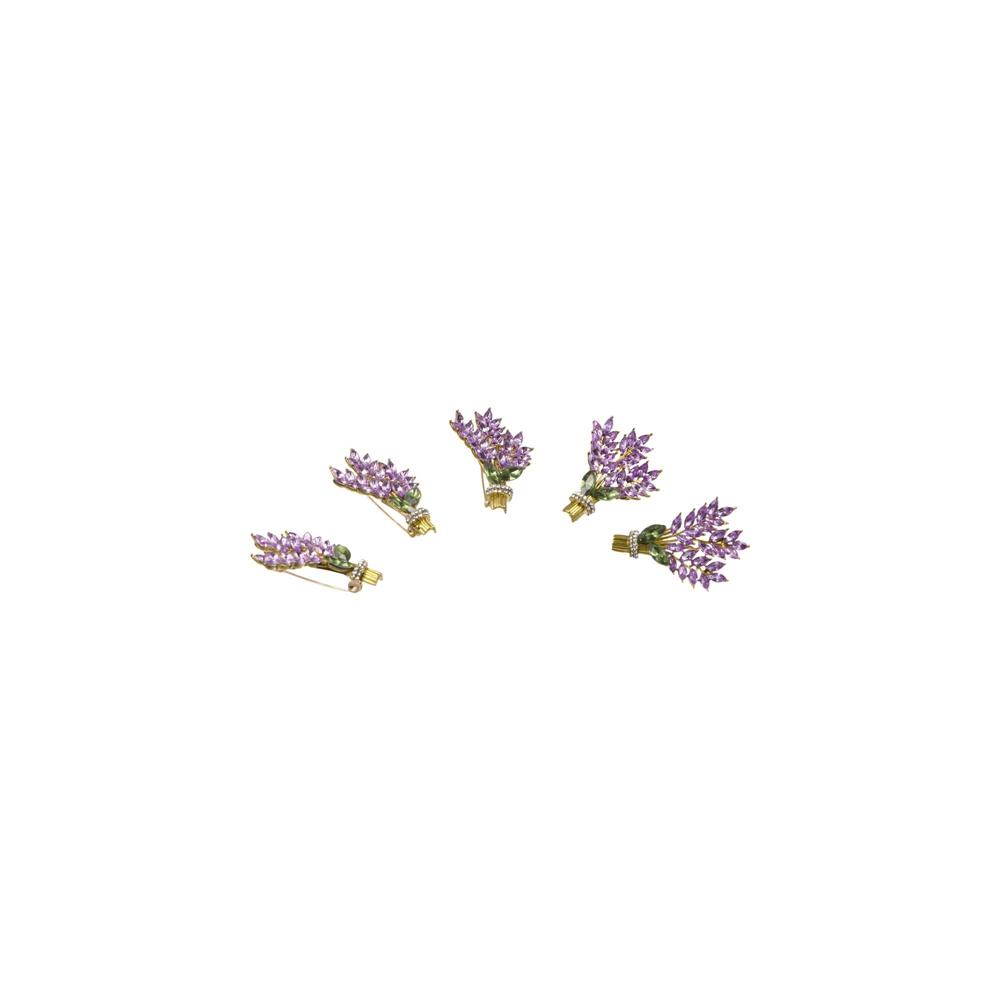 Lavender Lavender Brooch Flower Crystal Lavender Lapel Pins Lavender Women Brooch Women