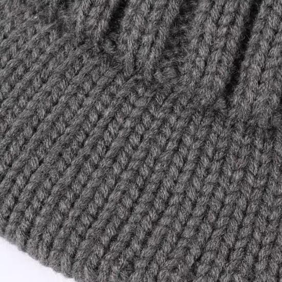 Мужская зимняя вязаная шапка среднего возраста с короткими полями, эластичная, с утолщенной витой текстурой, однотонная