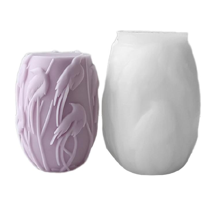 Силиконовые формы для рельефных цилиндрических ароматических свечей, формы для скульптур, практичные силиконовые формы для ароматических свечей