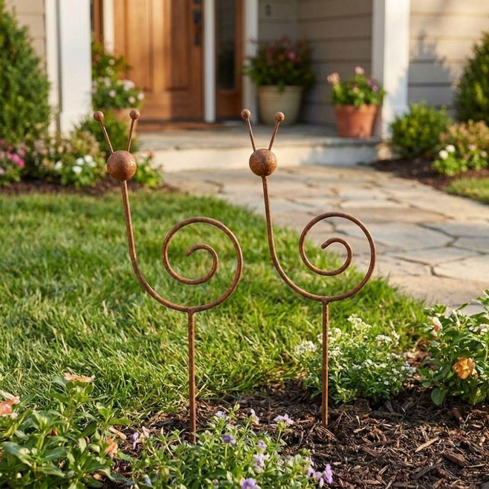 Weather Resistant Snail Shape Yard Art Rustproof Rustic Snail Sculpture  Patio Porch