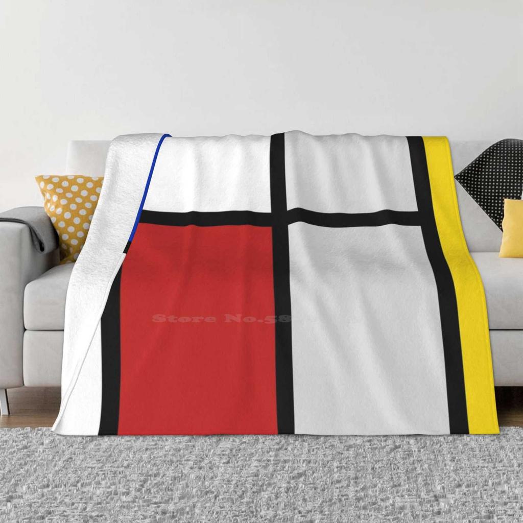Произведения искусства De Stijl-Мондриан Мягкое теплое освещение Тонкое одеяло Пит Мондриан Голландский художник Поп-арт De Stijl Первичный цвет Цвета