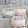 Woven rope multi-grid baby supplies storage basket, large capacity portable household organizer