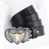 Personalized Adult Men and Women Can Use The Belt, The Whole Cowhide Extended Women's Single Circle Belt, Heart-shaped Punk Men's Jeans Belt.