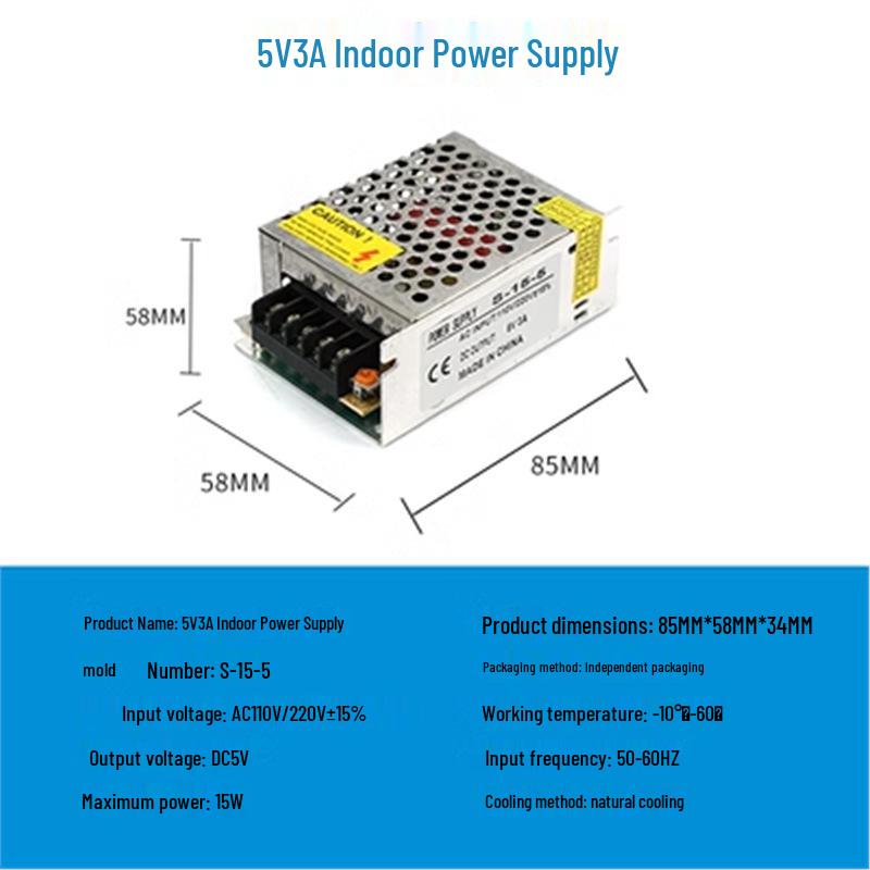 220V to 24V/12V/5V DC LED Power Supply Transformer for LED Strips, 2A/5A/10A/15A/20A