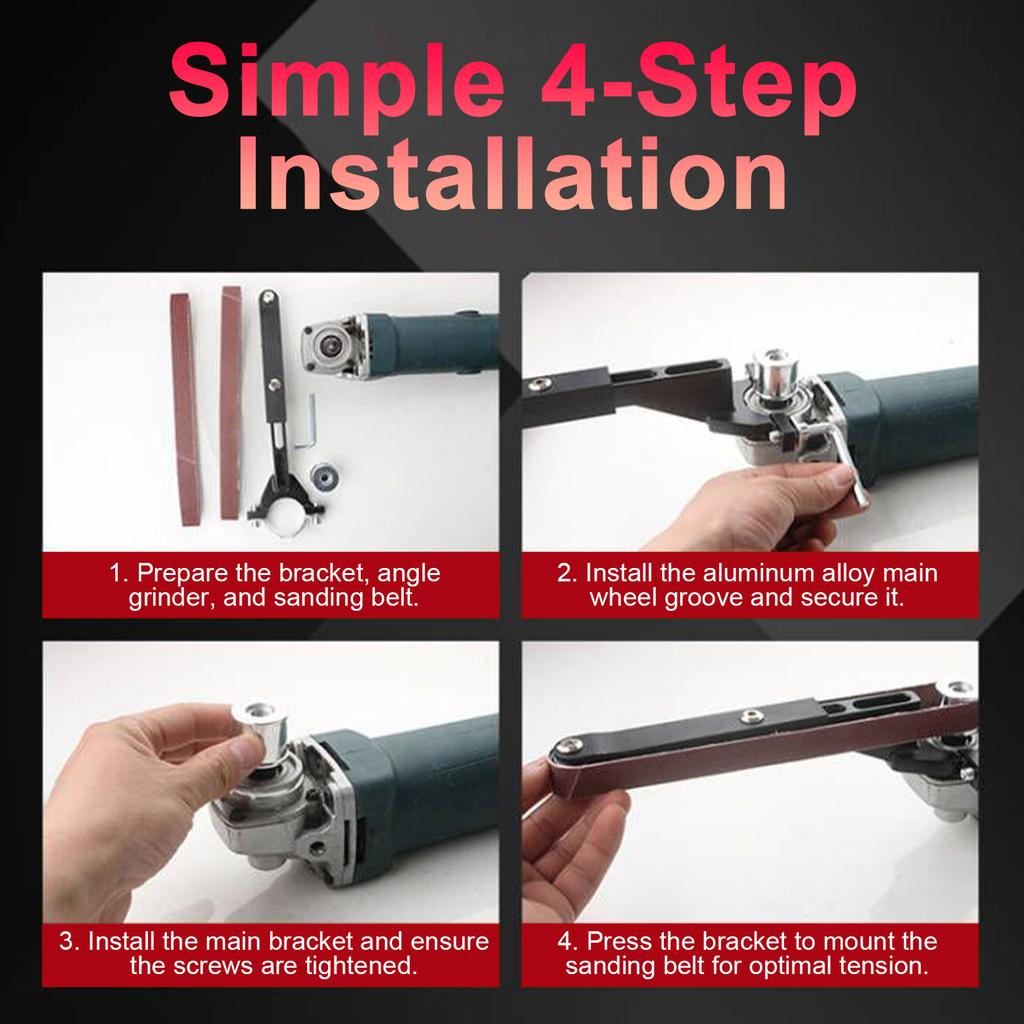 Grinder to Sander Attachment, Angle Grinder to Belt Sander Converter Kit, Woodworking Sander Conversion Kit for 100 125
