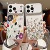 Кожаный чехол-шнурок с узором из белых цветов для iPhone 18 Pro Max 17 16 15 14 13 Pro Max, роскошный гибридный чехол из ТПУ+ПУ, противоскользящий, мягкий